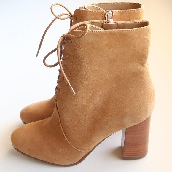 Marc Fisher Suede Leather Block Heel Lace-up Ankle Boots / Booties Size 7.5 - Picture 12 of 16